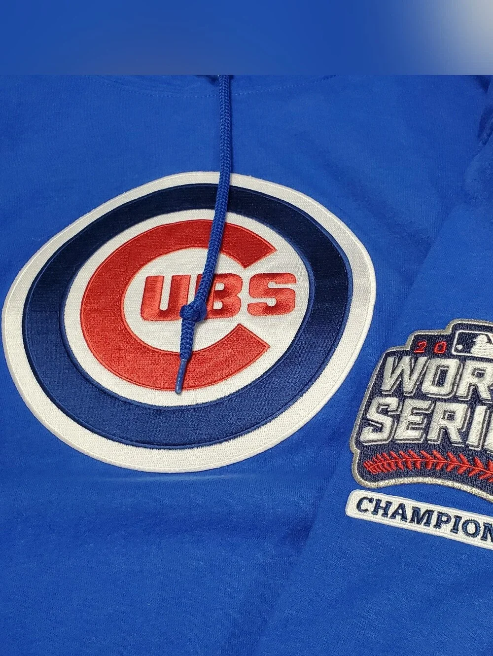 Chicago Cubs Blue Hoodie Sweatshirt XL 2016 World Series Champions